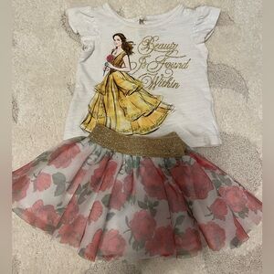 Beauty and the beast 12 month skirt and shirt